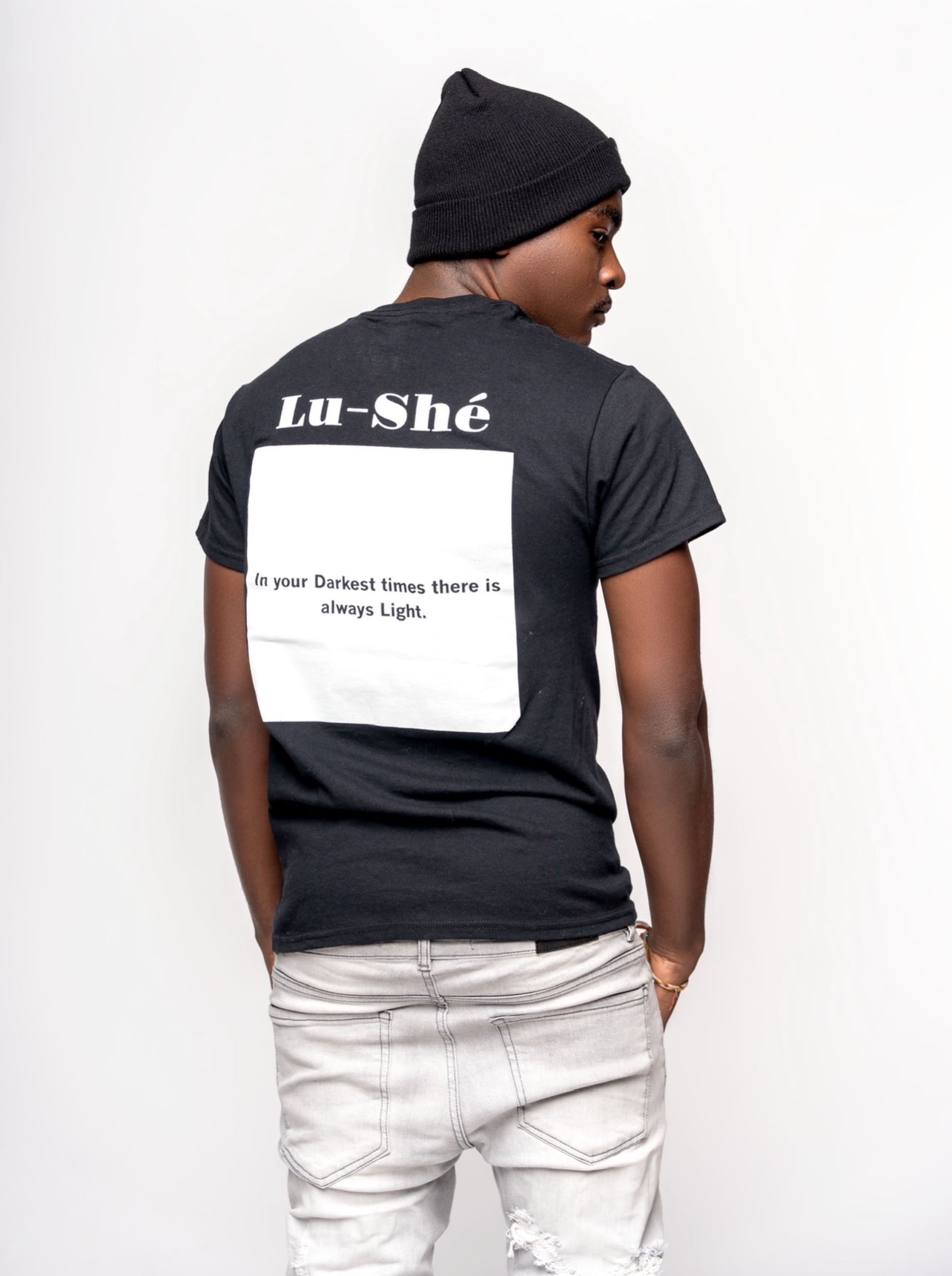 Lu-Shé 'Light In Dawn' - "Back
Design" Tee (BLACK)