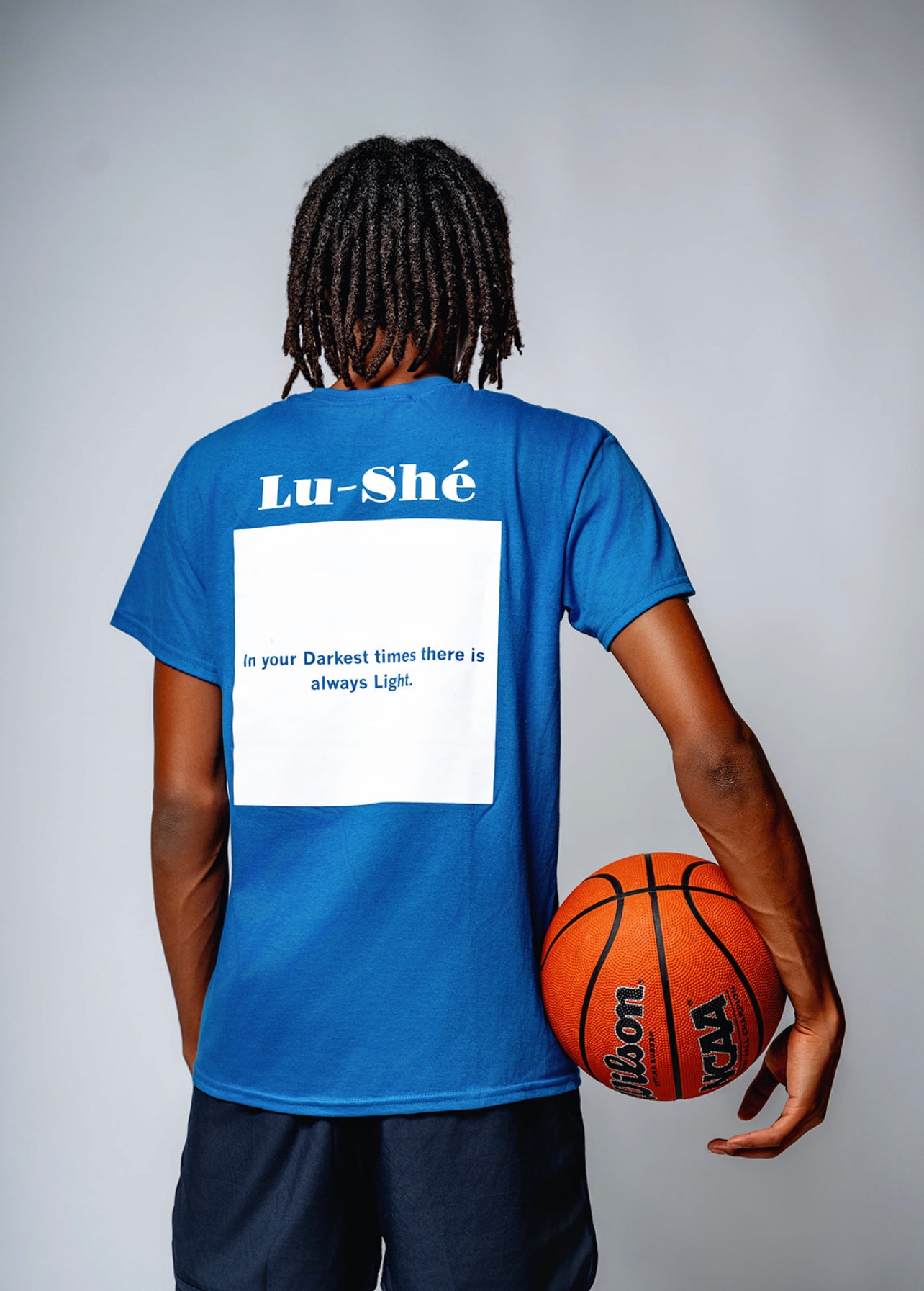 Lu-Shé 'Light In Dawn' - "Back
Design" Tee (BLUE)